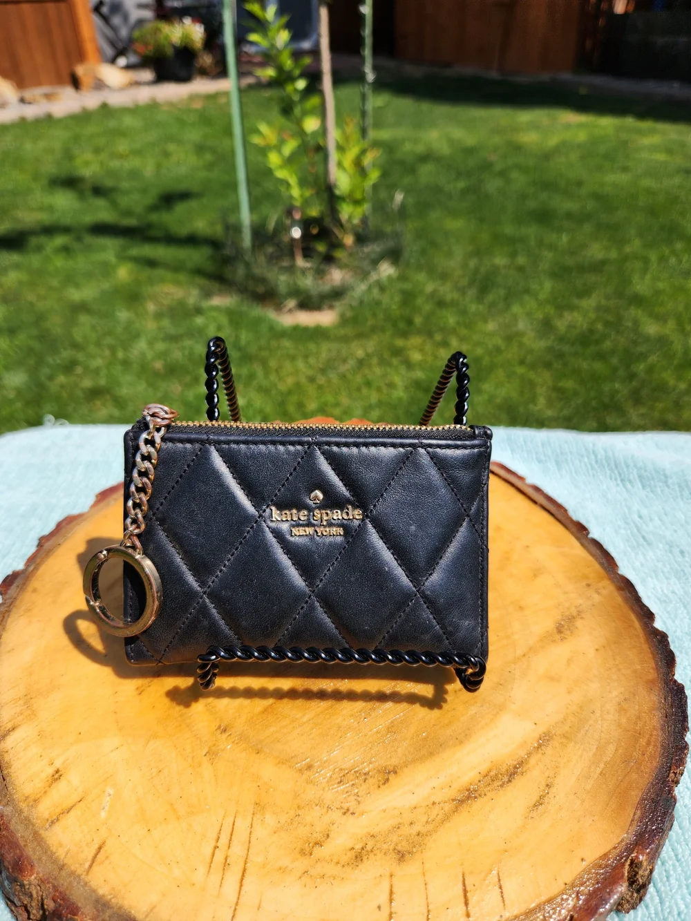 Kate Spade Quilted Black Leather Card Holder